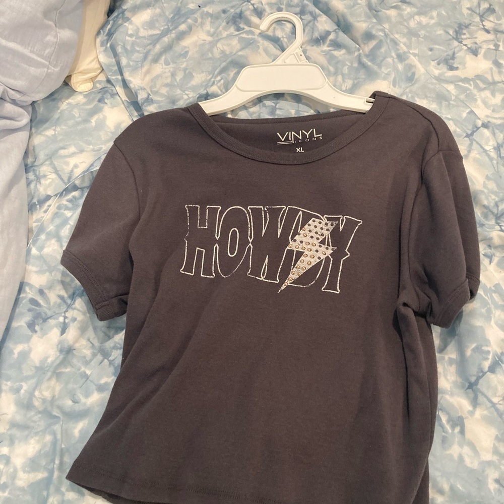 Vinyl Kids Charcoal 'Howdy' Graphic Tee